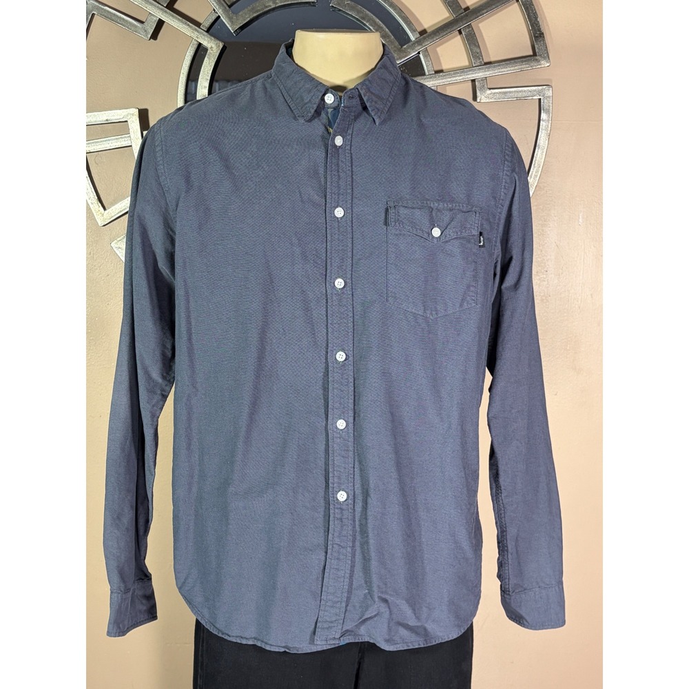 Stussy International Mens XL Gray Long Sleeve Button Down Shirt Streetwear